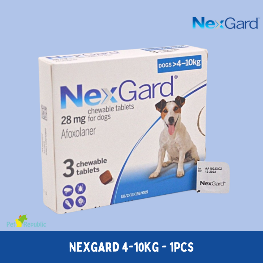 NEXGARD Flea and Tick Chewable Tablets 4-10kg 1pcs For Dog