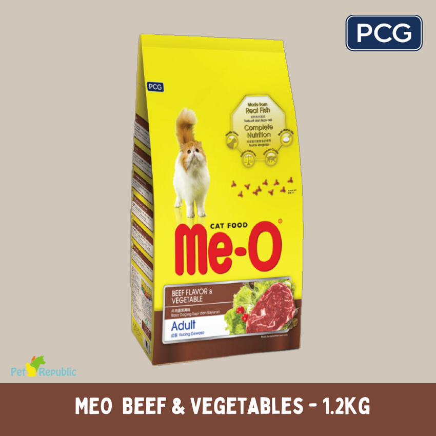 MEO Makanan Kucing Dry Cat Food Beef and Vegetables 1.2kg