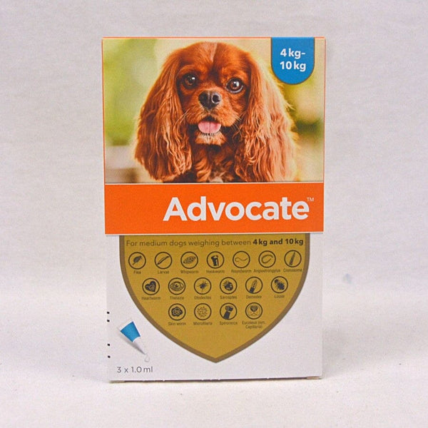 ADVOCATE Obat Parasit for 4-10kg Medium Dog 1pcs Flea Tick Bayer 