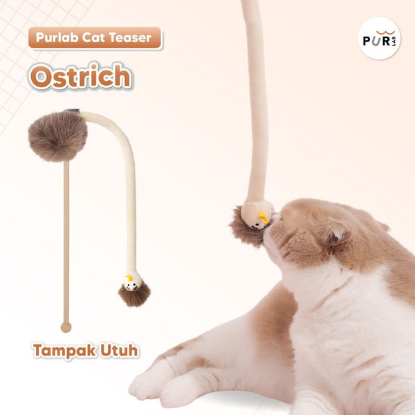 PURLAB Mainan Kucing Cat Toy Ostrich Teaser