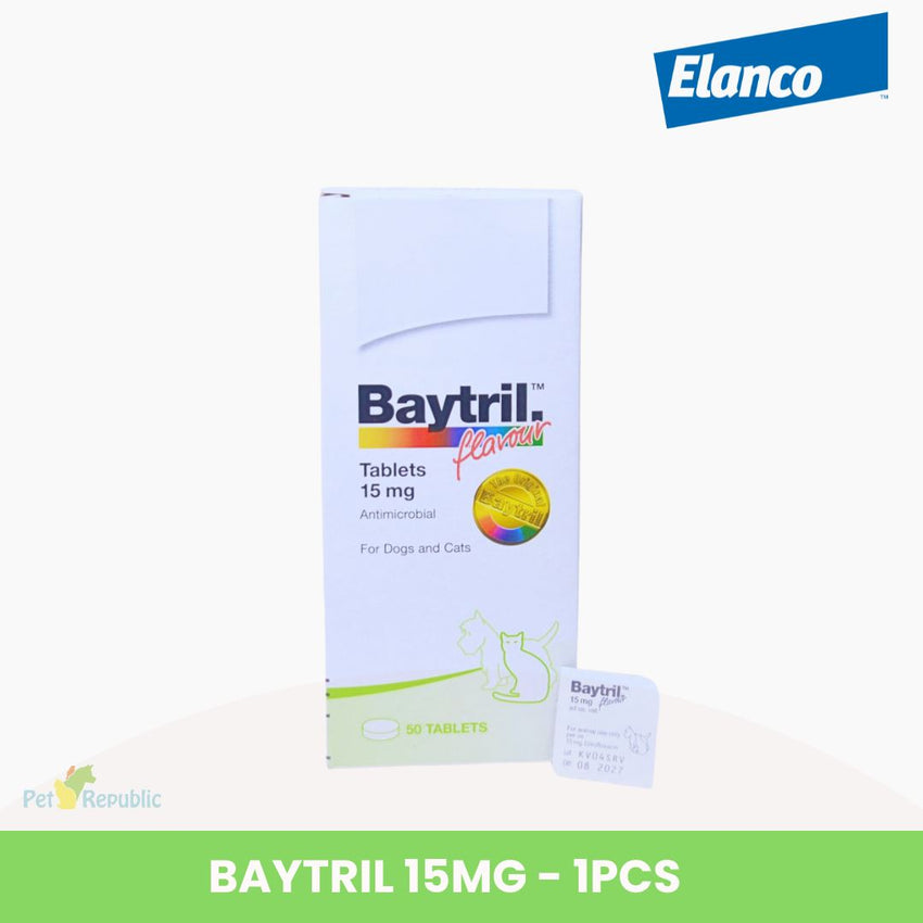 BAYER Obat Antibiotik Baytril Flavour Tablet 1pcs Pet Medicated Care Elanco 