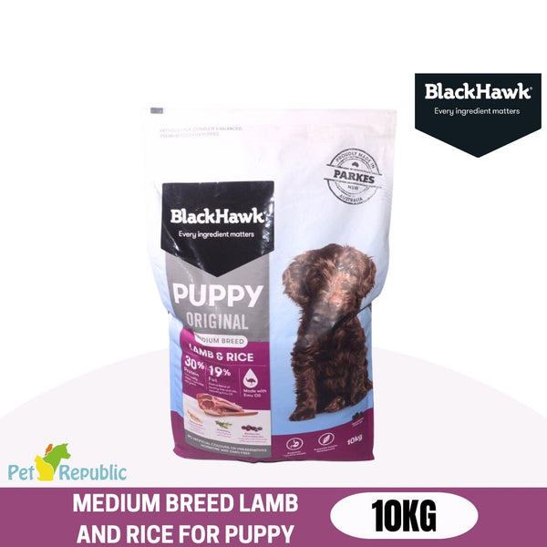 BLACKHAWK Makanan Anakan Anjing Puppy Food Medium Breed Lamb And Rice 10kg Dog Food Dry Blackhawk 