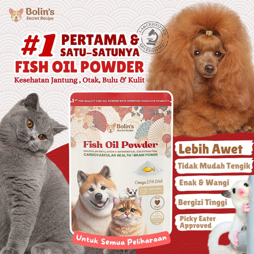 Bolin's Secret Recipe Fish Oil Powder 50gr Omega-3 Minyak Ikan Anjng Kucing Supplement Bulu no type Bolin's 