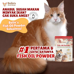 Bolin's Secret Recipe Fish Oil Powder 50gr Omega-3 Minyak Ikan Anjng Kucing Supplement Bulu no type Bolin's 