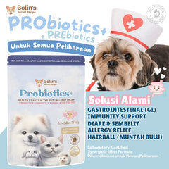 Bolin's Secret Recipe Probiotics+ 30gr Prebiotic Obat Mencret Obat Diare Anjing Kucing Sugar Glider no type Bolin's 