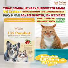 Bolin's Secret Recipe Uri Combat 50gr FLUTD UTI Kencing Batu Anjing Kucing Cystaid NAG Cranberry no type Bolin's 