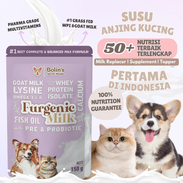 BOLINS Susu Anjing Kucing Goat Milk lysine Furgenic Milk 150g Hobi & Koleksi > Perawatan Hewan > Makanan & Vitamin Hewan Bolin's 