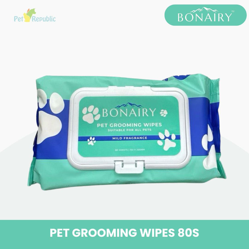 BONAIRY Pet Grooming Wipes For All Pets Mild Fragrance 80 Sheets Grooming Pet Care Bonairy 