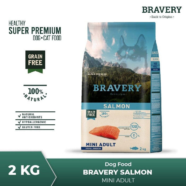 BRAVERY Makanan Anjing Mini Adult SALMON 2kg Dog Dry Food Bravery 