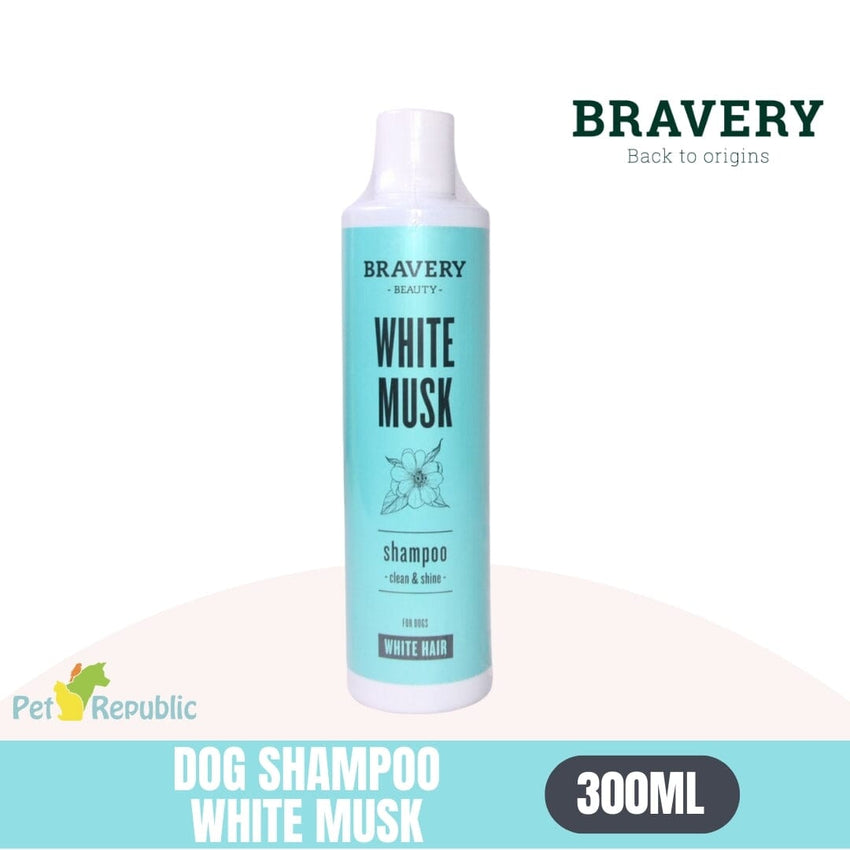 BRAVERY Shampoo Anjing Dog Shampoo White Hair White Musk 300ml Pet Shampoo & Conditioner Bravery 