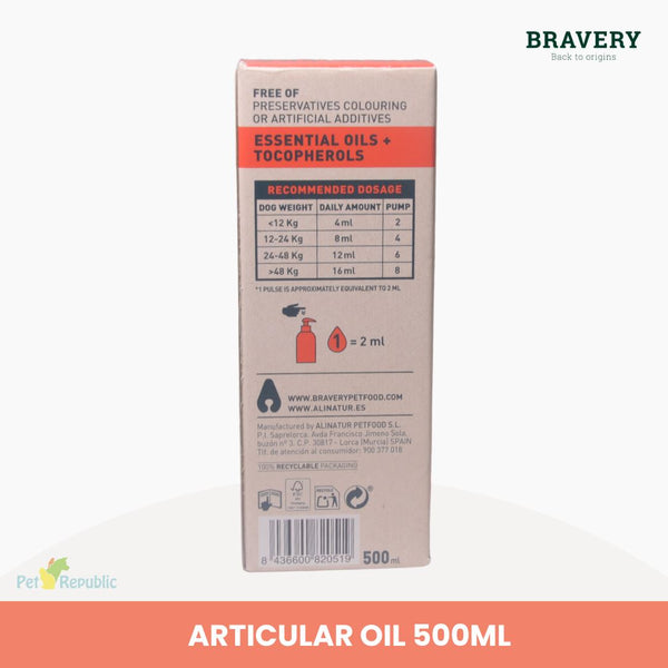 BRAVERY Vitamin Persendian Anjing Care Oil Articular Sharing 20ml Pet Vitamin and Supplement Bravery 