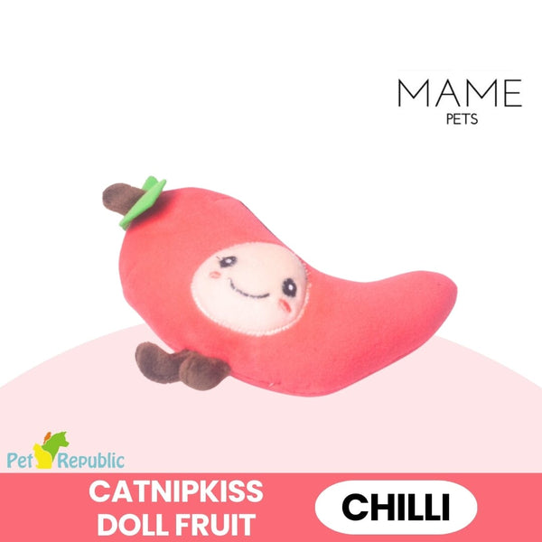 CATNIPKISS Doll Mainan Kucing Fruit Cat Toy Mame Chilli 