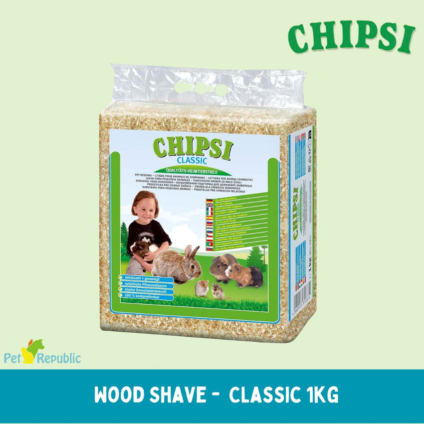 CHIPSI Serbuk Kayu Wood Shavings Classic 1kg Small Animal Sanitation Chipsi 