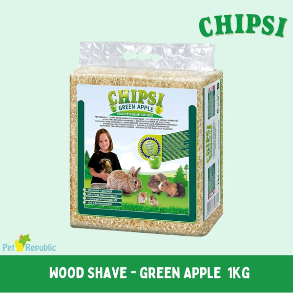 CHIPSI Serbuk Kayu Wood Shavings Green Apple 1kg Small Animal Sanitasi Chipsi 