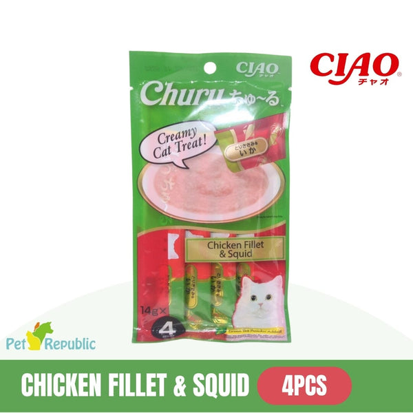 CIAO SC79 Snack Kucing Cat Snack Liquid Chicken Fillet And Squid 4pcs cat Snack Ciao 