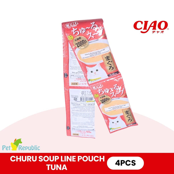 CIAO TCR141 Makanan Kucing Soup Probiotic Tuna 4pcs Cat Food Wet Ciao 