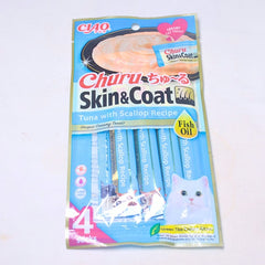 CIAO USA673 Snack Kucing Skin Coat Tuna Scallop 4pcs Cat Snack Ciao 