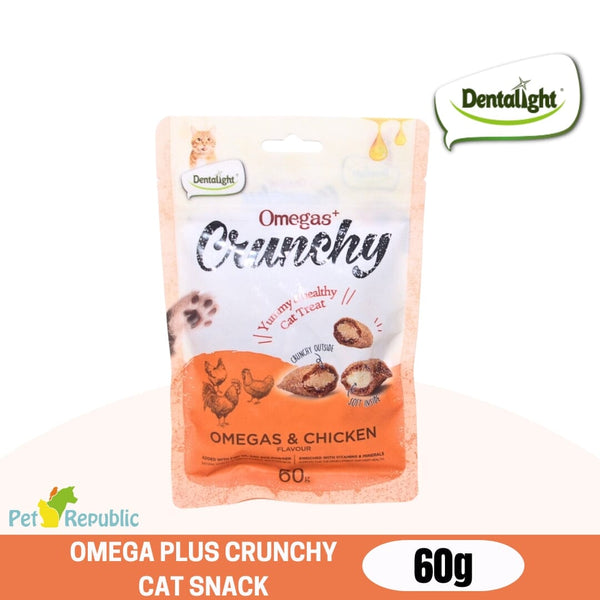 DENTALIGHT Cat Snack Omega Plus Crunchy Chicken Flavour 60g Cat Snack DENTALIGHT 