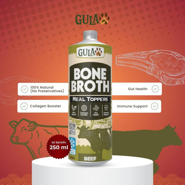 GULAPAWS Makanan Anjing Kucing Beef Bone Broth 250ml Frozen Food Tidak ada merek 