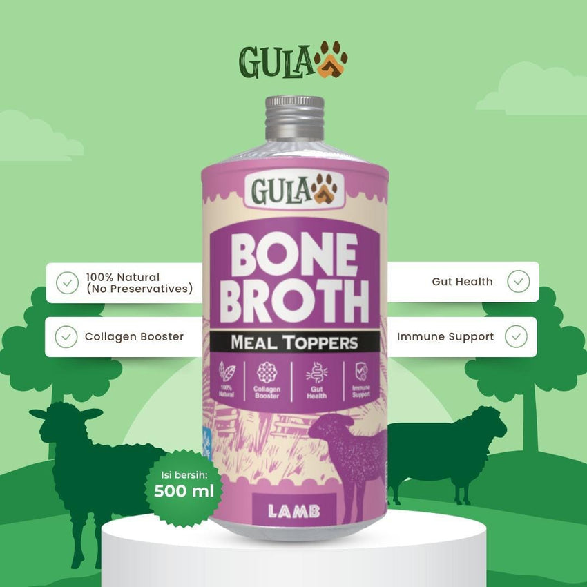 GULAPAWS Makanan Anjing Kucing Lamb Bone Broth 500ml Frozen Food Tidak ada merek 