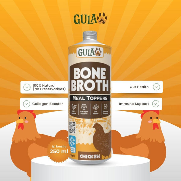 GULAPAWS Makanan Anjing Kucing Topper Chicken Bone Broth 250ml Frozen Food Tidak ada merek 