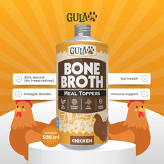 GULAPAWS Makanan Anjing Kucing Topper Chicken Bone Broth 500ml frozen food Tidak ada merek 