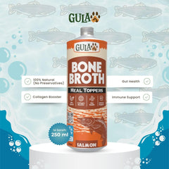 GULAPAWS Makanan Anjing Kucing Topper Salmon Bone Broth 250ml Frozen Food Tidak ada merek 