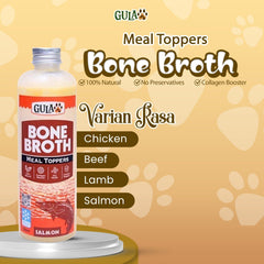 GULAPAWS Makanan Anjing Kucing Topper Salmon Bone Broth 250ml Frozen Food Tidak ada merek 