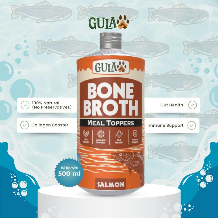 GULAPAWS Makanan Anjing Kucing Topper Salmon Bone Broth 500ml frozen food NoBrand 