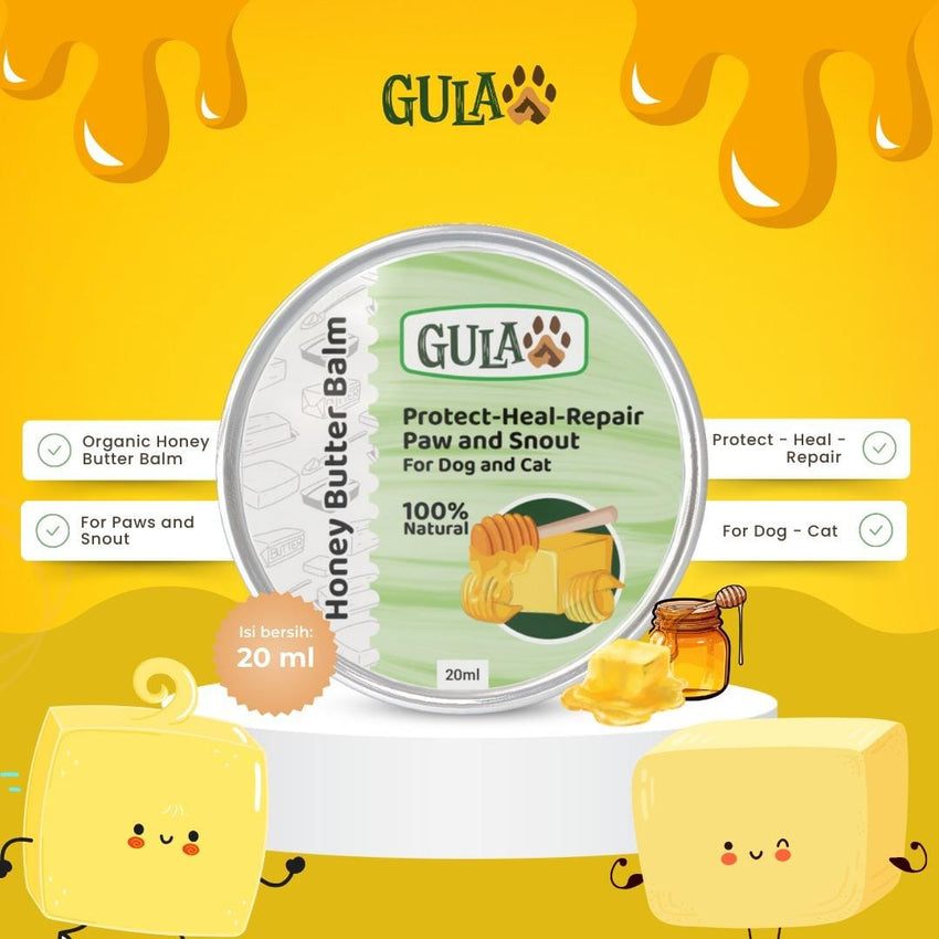 GULAPAWS Pelembab Kulit Anjing Kucing Honey Butter Balm 20ml Grooming Pet Care Tidak ada merek 