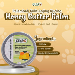 GULAPAWS Pelembab Kulit Anjing Kucing Honey Butter Balm 30ml Grooming Pet Care Tidak ada merek 