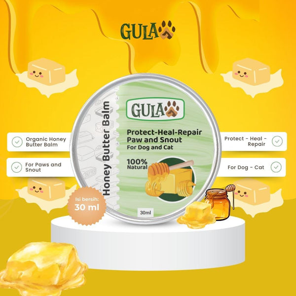 GULAPAWS Pelembab Kulit Anjing Kucing Honey Butter Balm 30ml Grooming Pet Care Tidak ada merek 