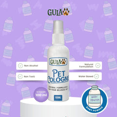 GULAPAWS Pet Cologne Baby Powder 100ml Grooming Pet Care Tidak ada merek 