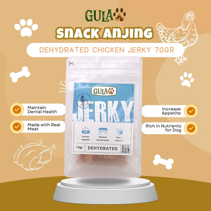 GULAPAWS Snack Anjing Dehydrated Chicken Jerky 20gr Dog Snack Tidak ada merek 