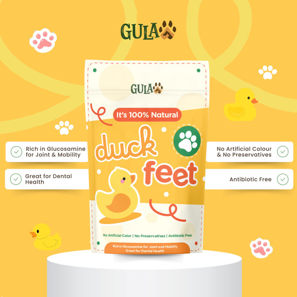 GULAPAWS Snack Anjing Dehydrated Duck Feet 7pcs Dog Snack Gulapaws 