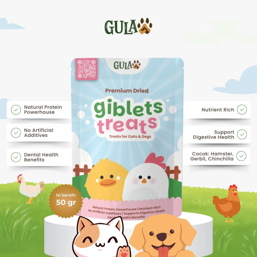 GULAPAWS Snack Anjing Dehydrated Giblets 50gr Dog Snack Gulapaws 