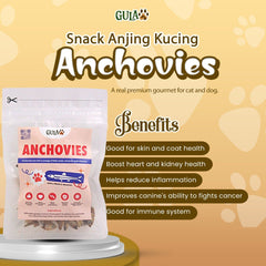 GULAPAWS Snack Anjing Kucing Dried Crunchy Anchovies 25GR Dog Snack NoBrand 