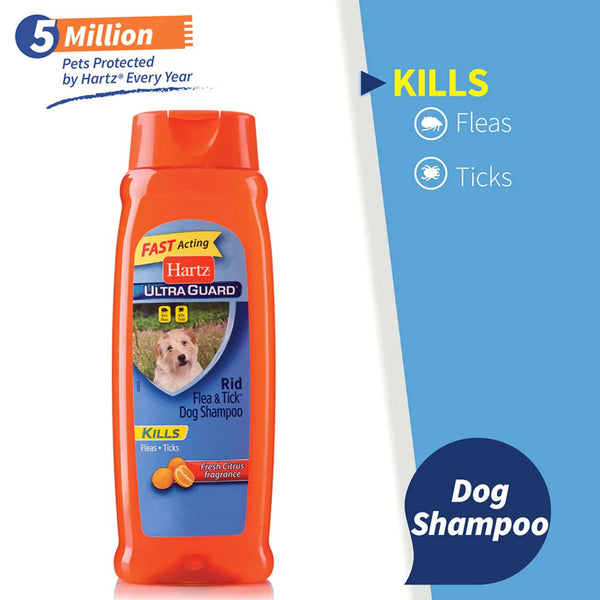 HARTZ Shampoo Pencegahan Kutu Anjing 2 in 1 Rid Flea CITRUS 18oz Grooming Shampoo and Conditioner Hartz 