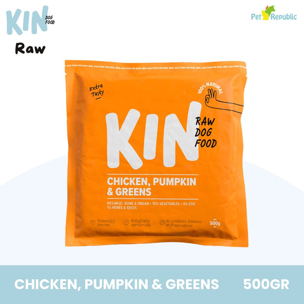 KINDOGFOOD Makanan Anjing RAW Chicken , Pumpkin and Greens 500GR no type Tidak ada merek 