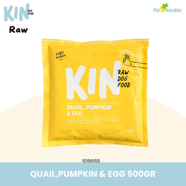 KINDOGFOOD Makanan Anjing RAW Quails, Pumpkin and Eggs 500GR no type Tidak ada merek 
