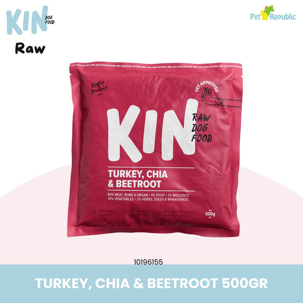 KINDOGFOOD Makanan Anjing RAW Turkey , Chia and Beetroot 500GR no type Tidak ada merek 