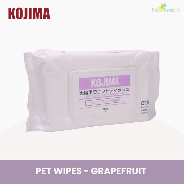 KOJIMA Pet Wipes Antibacterial Grapefruit 80pcs Grooming Pet Care Kojima 