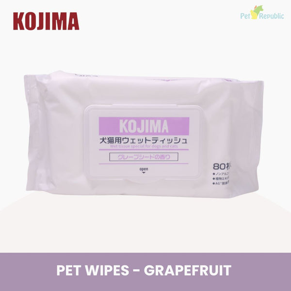 KOJIMA Pet Wipes Antibacterial Grapefruit 80pcs Grooming Pet Care Kojima 