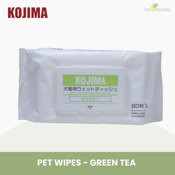 KOJIMA Pet Wipes Antibacterial Green Tea 80pcs Grooming Pet Care Kojima 