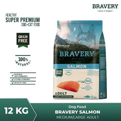 Makanan Anjing BRAVERY Medium Dog SALMON 12kg Dog Dry Food Bravery 