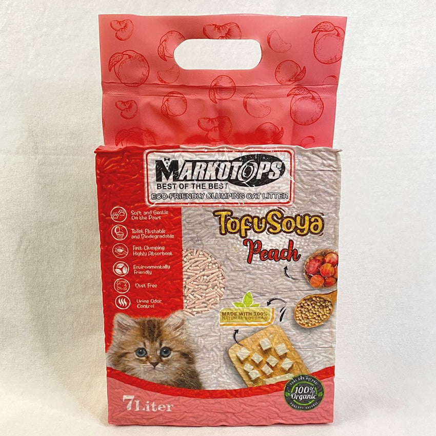 MARKOTOPS Pasir Kucing Tofu Soya Cat Litter Peach 7L Cat Sanitation Markotops 