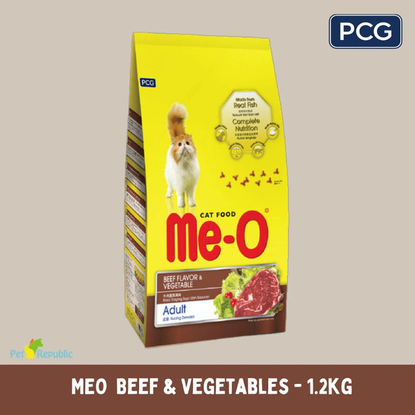 MEO Makanan Kucing Dry Cat Food Beef and Vegetables 1.2kg Cat Food Dry Tidak ada merek 