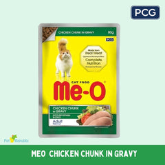 MEO Pouch Makanan Kucing Chicken Chunk in Gravy 80gr Cat Food Wet PCG 