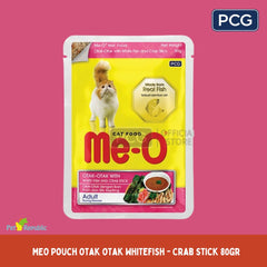 MEO Pouch Makanan Kucing Otak Otak with White Fish Crab Stick 80gr Cat Food Wet PCG 