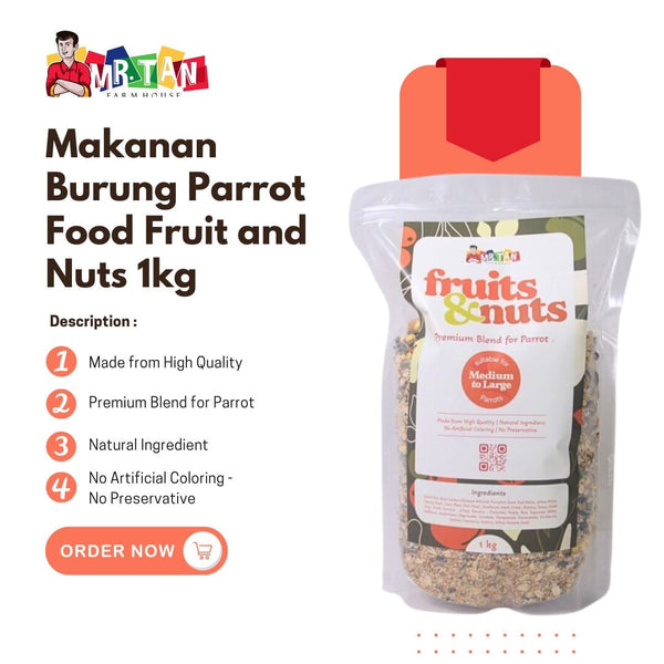 MRTAN Makanan Burung Parrot Food Fruit and Nuts 1kg Bird Food Pet Republic Indonesia 